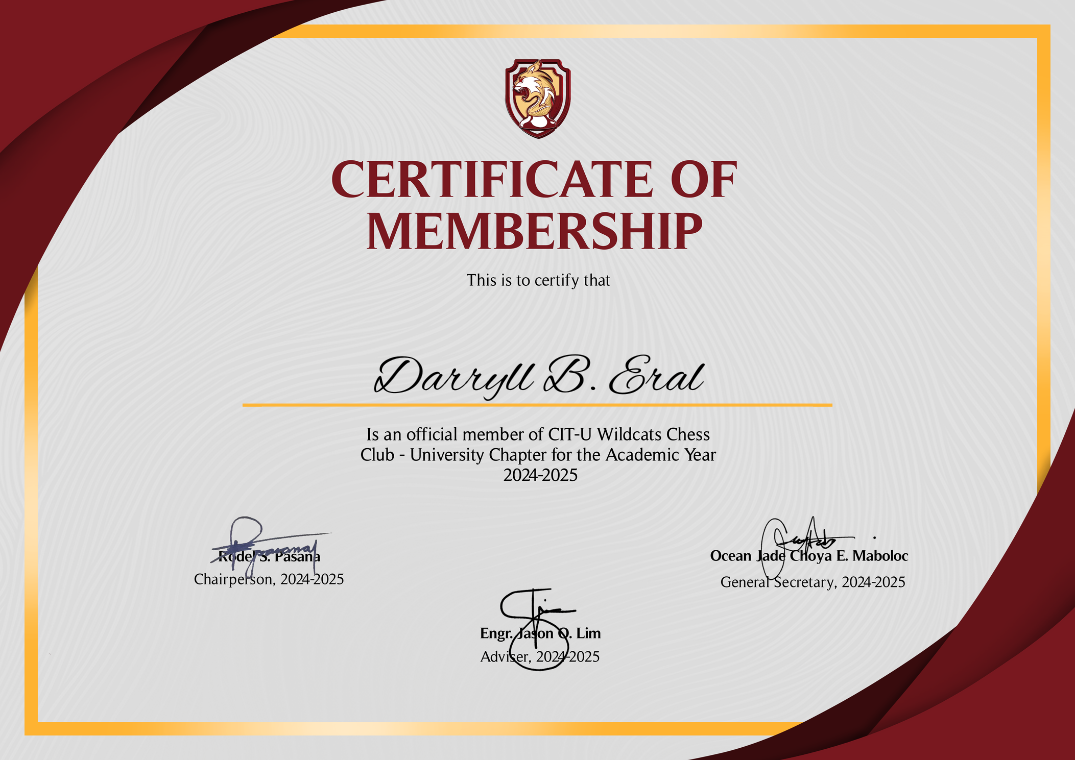 CIT-U Wildcats Chess Club Membership